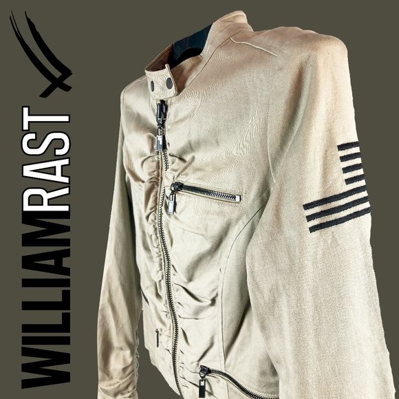 William Rast Bomber / Military style khaki crop light 100% cotton jacket - Picture 1 of 5
